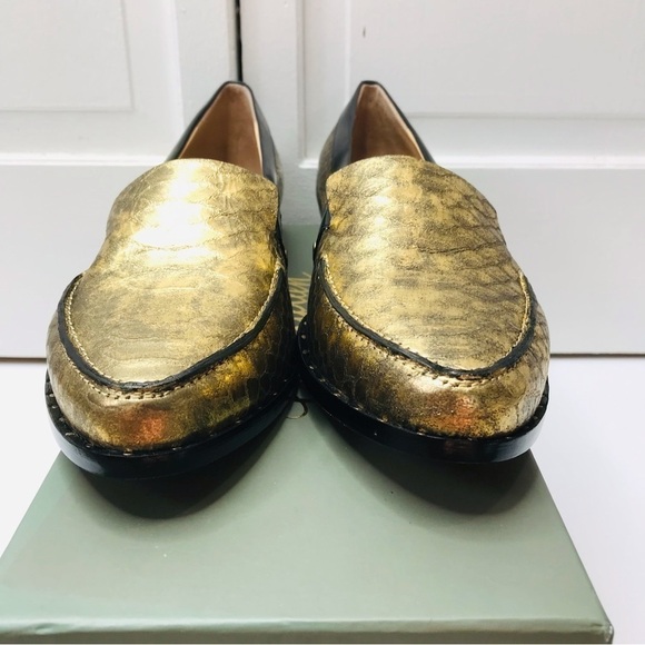 EIGHT FIFTEEN Patti Gold Leather Loafers Size 7.5 - Picture 4 of 10